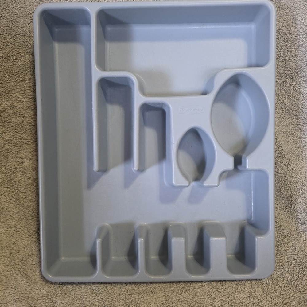 Vintage Rubbermaid Blue Silverware Flatware Tray Utensil Holder #2922‎ Organizer